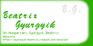 beatrix gyurgyik business card